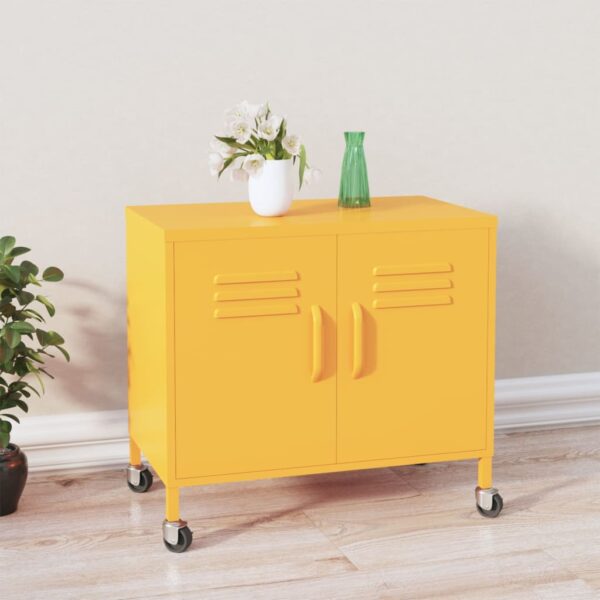 vidaXL Storage Cabinet Mustard Yellow 23.6"x13.8"x22" Steel