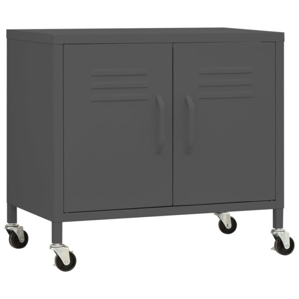 vidaXL Storage Cabinet Anthracite 23.6"x13.8"x22" Steel - Image 2