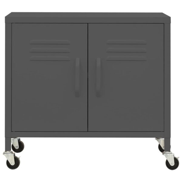 vidaXL Storage Cabinet Anthracite 23.6"x13.8"x22" Steel - Image 3