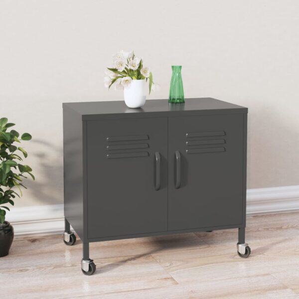 vidaXL Storage Cabinet Anthracite 23.6"x13.8"x22" Steel