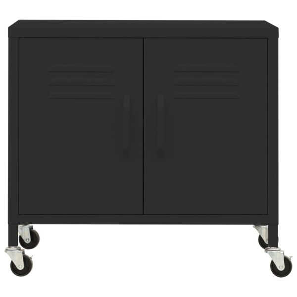 vidaXL Storage Cabinet Black 23.6"x13.8"x22" Steel - Image 3