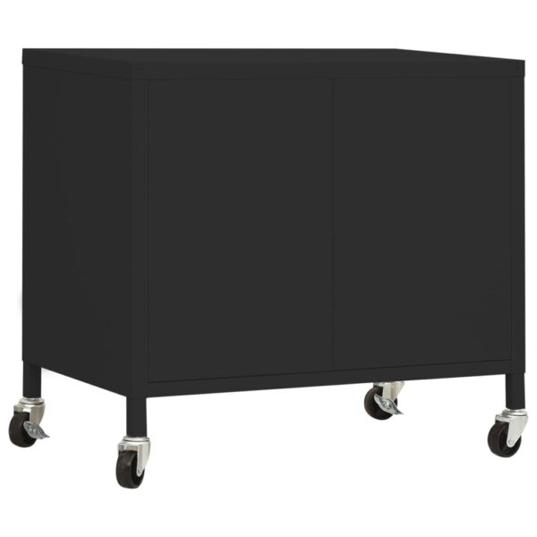 vidaXL Storage Cabinet Black 23.6"x13.8"x22" Steel - Image 5