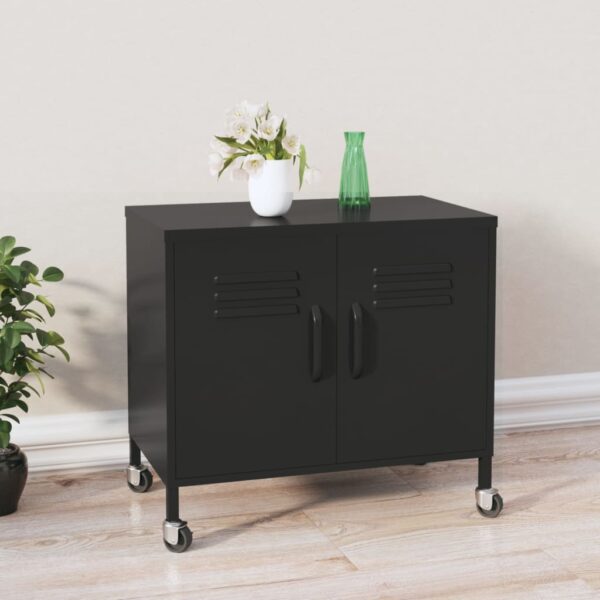 vidaXL Storage Cabinet Black 23.6"x13.8"x22" Steel