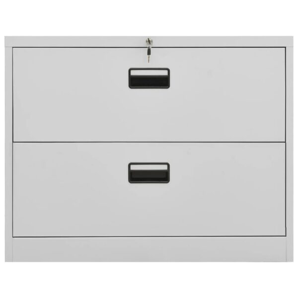 vidaXL Filing Cabinet Light Gray 35.4"x18.1"x28.5" Steel - Image 2