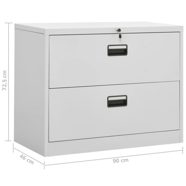 vidaXL Filing Cabinet Light Gray 35.4"x18.1"x28.5" Steel - Image 11