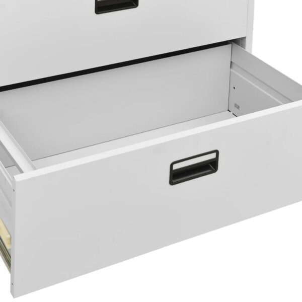 vidaXL Filing Cabinet Light Gray 35.4"x18.1"x28.5" Steel - Image 7