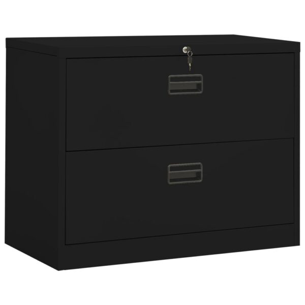 vidaXL Filing Cabinet Black 35.4"x18.1"x28.5" Steel