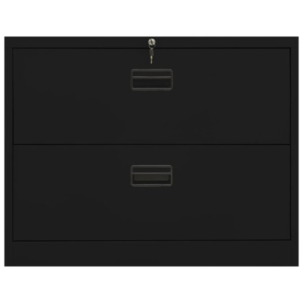 vidaXL Filing Cabinet Black 35.4"x18.1"x28.5" Steel - Image 2