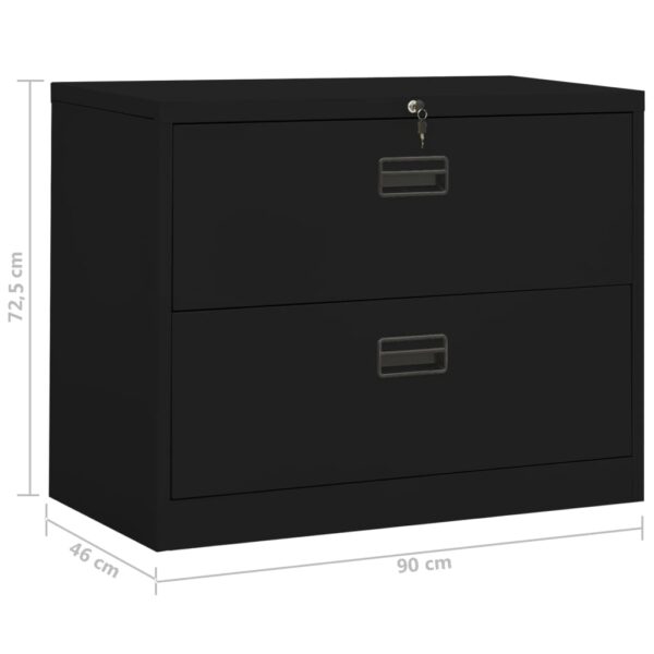 vidaXL Filing Cabinet Black 35.4"x18.1"x28.5" Steel - Image 11