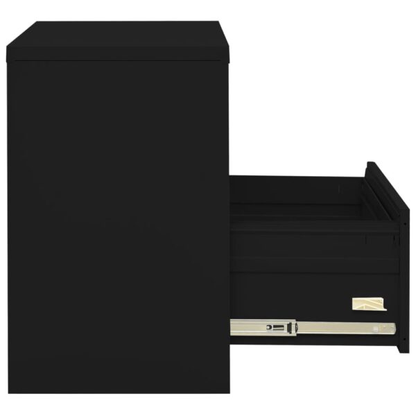 vidaXL Filing Cabinet Black 35.4"x18.1"x28.5" Steel - Image 5