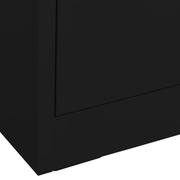 vidaXL Filing Cabinet Black 35.4"x18.1"x28.5" Steel - Image 6