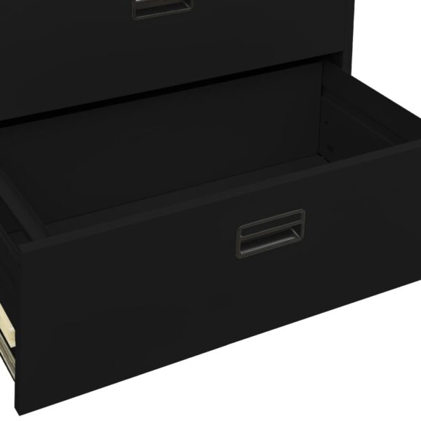 vidaXL Filing Cabinet Black 35.4"x18.1"x28.5" Steel - Image 7