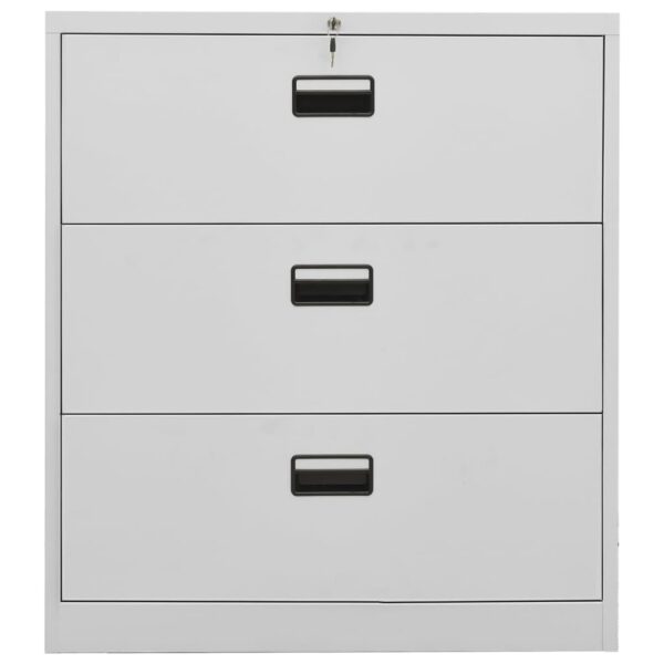 vidaXL Filing Cabinet Light Gray 35.4"x18.1"x40.6" Steel - Image 2