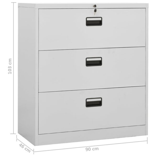 vidaXL Filing Cabinet Light Gray 35.4"x18.1"x40.6" Steel - Image 11