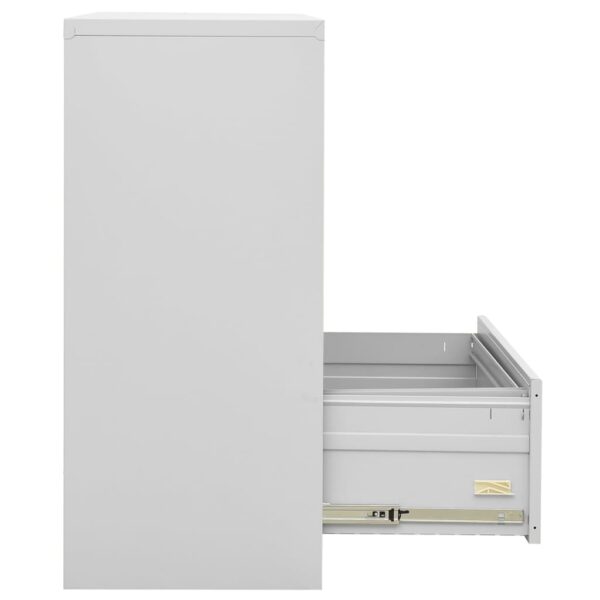 vidaXL Filing Cabinet Light Gray 35.4"x18.1"x40.6" Steel - Image 5