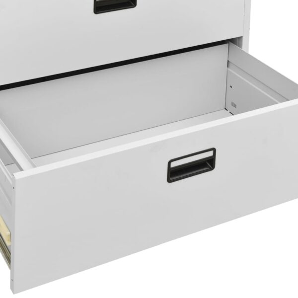 vidaXL Filing Cabinet Light Gray 35.4"x18.1"x40.6" Steel - Image 7