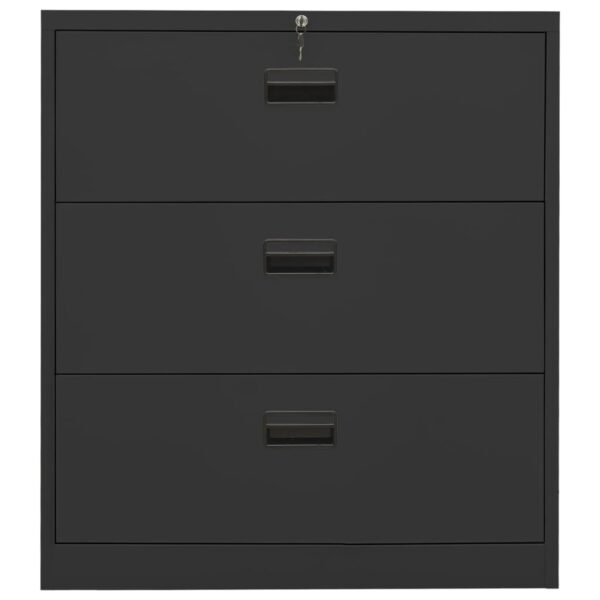 vidaXL Filing Cabinet Anthracite 35.4"x18.1"x40.6" Steel - Image 2