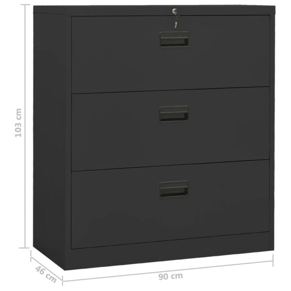 vidaXL Filing Cabinet Anthracite 35.4"x18.1"x40.6" Steel - Image 11