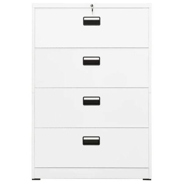 vidaXL Filing Cabinet White 35.4"x18.1"x52.8" Steel - Image 2