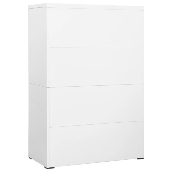 vidaXL Filing Cabinet White 35.4"x18.1"x52.8" Steel - Image 4