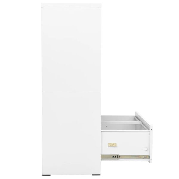 vidaXL Filing Cabinet White 35.4"x18.1"x52.8" Steel - Image 6