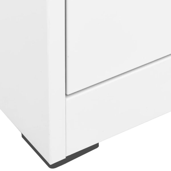 vidaXL Filing Cabinet White 35.4"x18.1"x52.8" Steel - Image 7