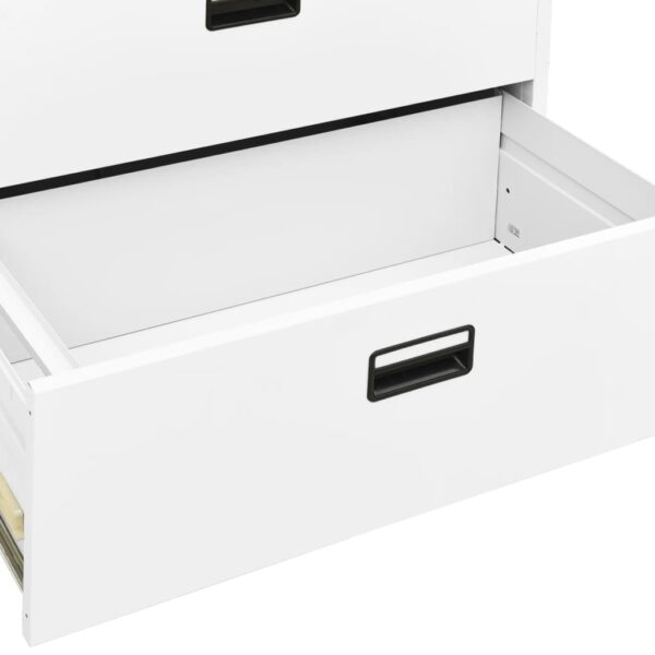 vidaXL Filing Cabinet White 35.4"x18.1"x52.8" Steel - Image 8