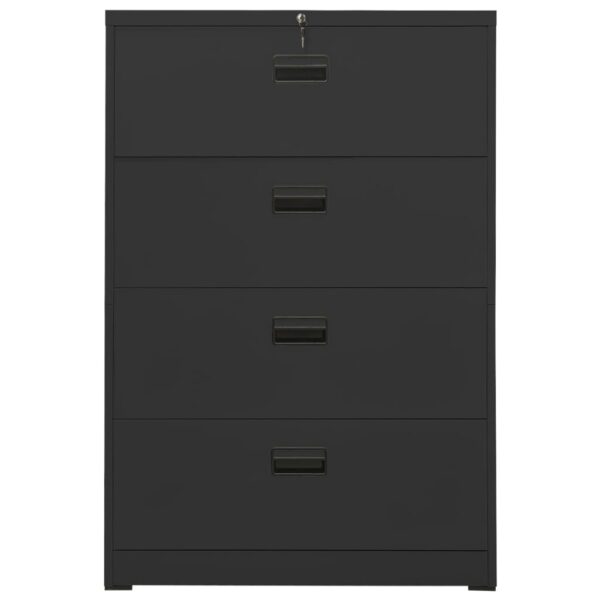 vidaXL Filing Cabinet Anthracite 35.4"x18.1"x52.8" Steel - Image 2