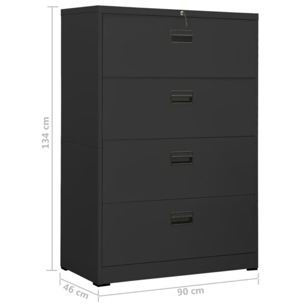 vidaXL Filing Cabinet Anthracite 35.4"x18.1"x52.8" Steel - Image 12