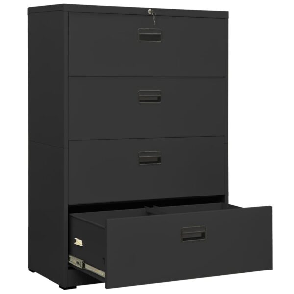 vidaXL Filing Cabinet Anthracite 35.4"x18.1"x52.8" Steel - Image 5