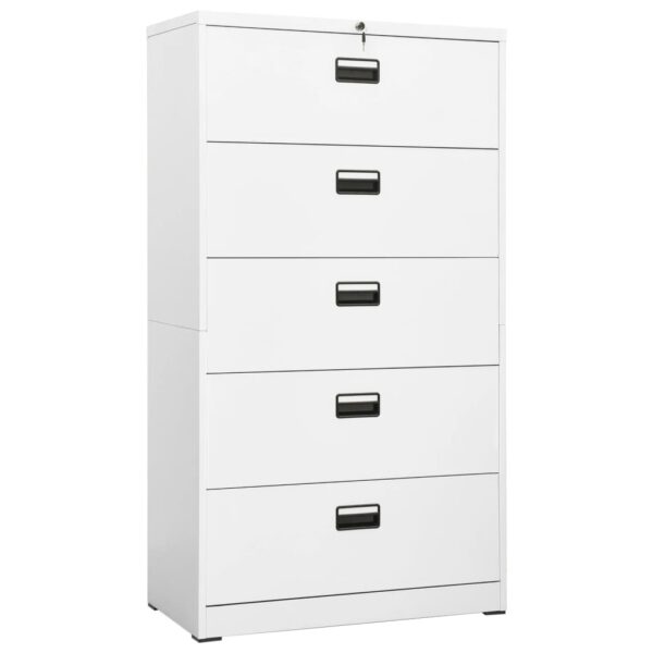 vidaXL Filing Cabinet White 35.4"x18.1"x64.6" Steel