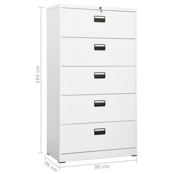 vidaXL Filing Cabinet White 35.4"x18.1"x64.6" Steel - Image 12