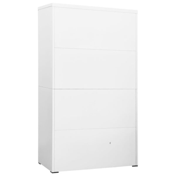 vidaXL Filing Cabinet White 35.4"x18.1"x64.6" Steel - Image 4