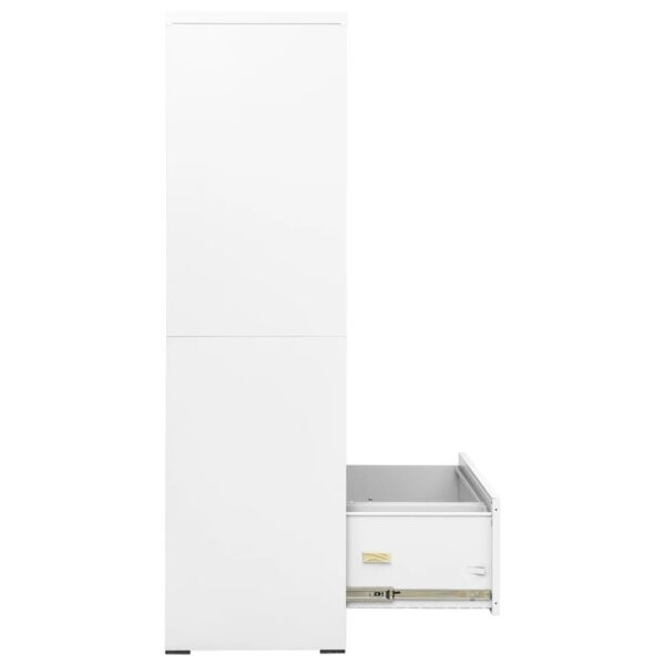 vidaXL Filing Cabinet White 35.4"x18.1"x64.6" Steel - Image 6