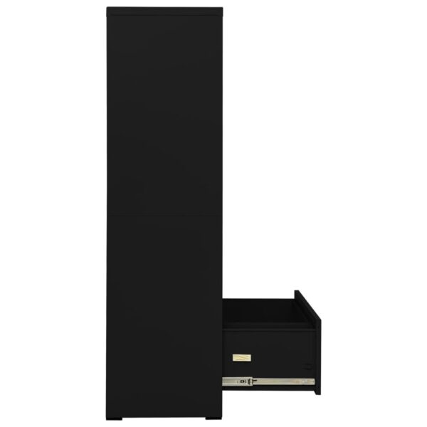 vidaXL Filing Cabinet Black 35.4"x18.1"x64.6" Steel - Image 6