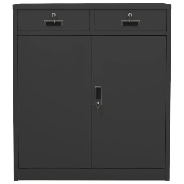 vidaXL Office Cabinet Anthracite 35.4"x15.7"x40.2" Steel - Image 2