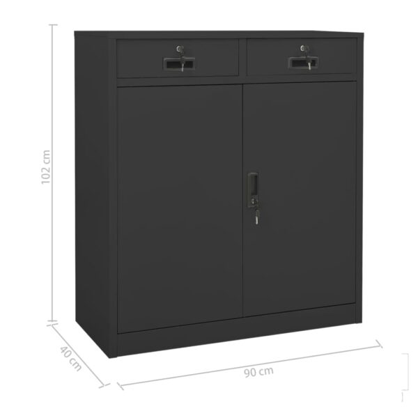 vidaXL Office Cabinet Anthracite 35.4"x15.7"x40.2" Steel - Image 11