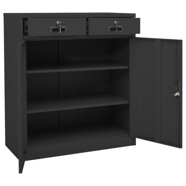 vidaXL Office Cabinet Anthracite 35.4"x15.7"x40.2" Steel - Image 6