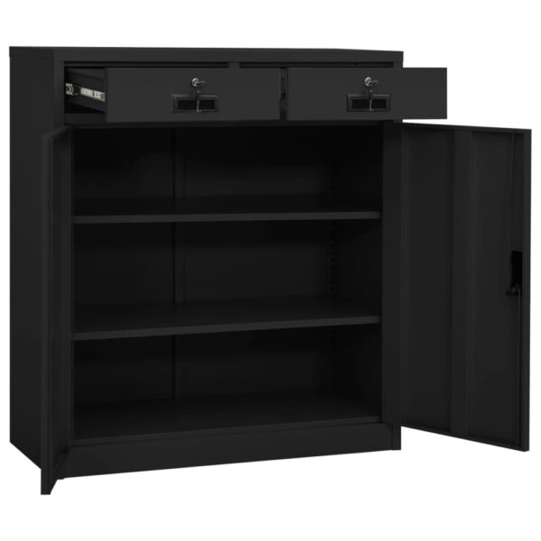 vidaXL Office Cabinet Anthracite 35.4"x15.7"x40.2" Steel - Image 7