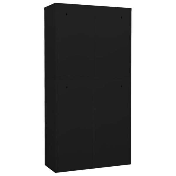 vidaXL Office Cabinet Black 35.4"x15.7"x70.9" Steel - Image 4