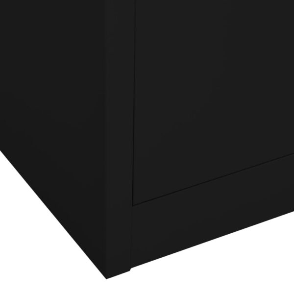 vidaXL Office Cabinet Black 35.4"x15.7"x70.9" Steel - Image 7