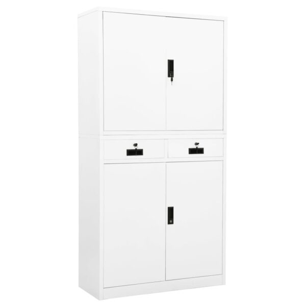 vidaXL Office Cabinet White 35.4"x15.7"x70.9" Steel