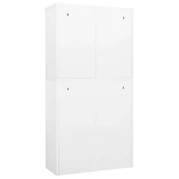 vidaXL Office Cabinet White 35.4"x15.7"x70.9" Steel - Image 5