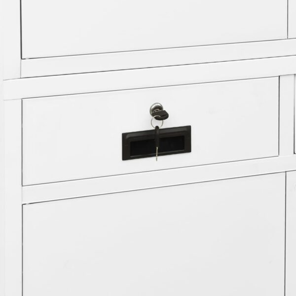 vidaXL Office Cabinet White 35.4"x15.7"x70.9" Steel - Image 7