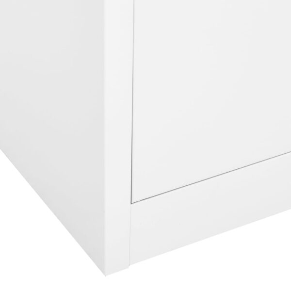 vidaXL Office Cabinet White 35.4"x15.7"x70.9" Steel - Image 10