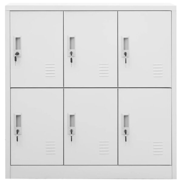 vidaXL Locker Cabinet Light Gray 35.4"x17.7"x36.4" Steel - Image 2