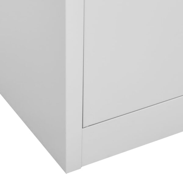 vidaXL Locker Cabinet Light Gray 35.4"x17.7"x36.4" Steel - Image 7