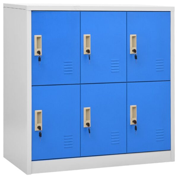 vidaXL Locker Cabinet Light Gray and Blue 35.4"x17.7"x36.4" Steel