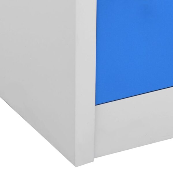 vidaXL Locker Cabinet Light Gray and Blue 35.4"x17.7"x36.4" Steel - Image 7