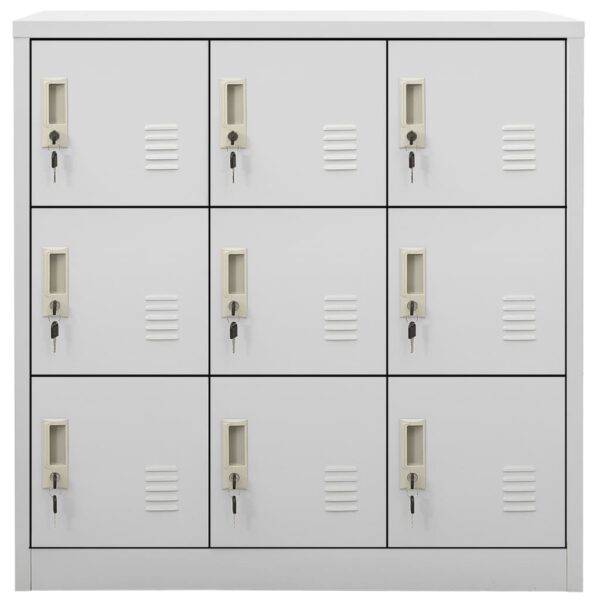 vidaXL Locker Cabinet Light Gray 35.4"x17.7"x36.4" Steel - Image 2